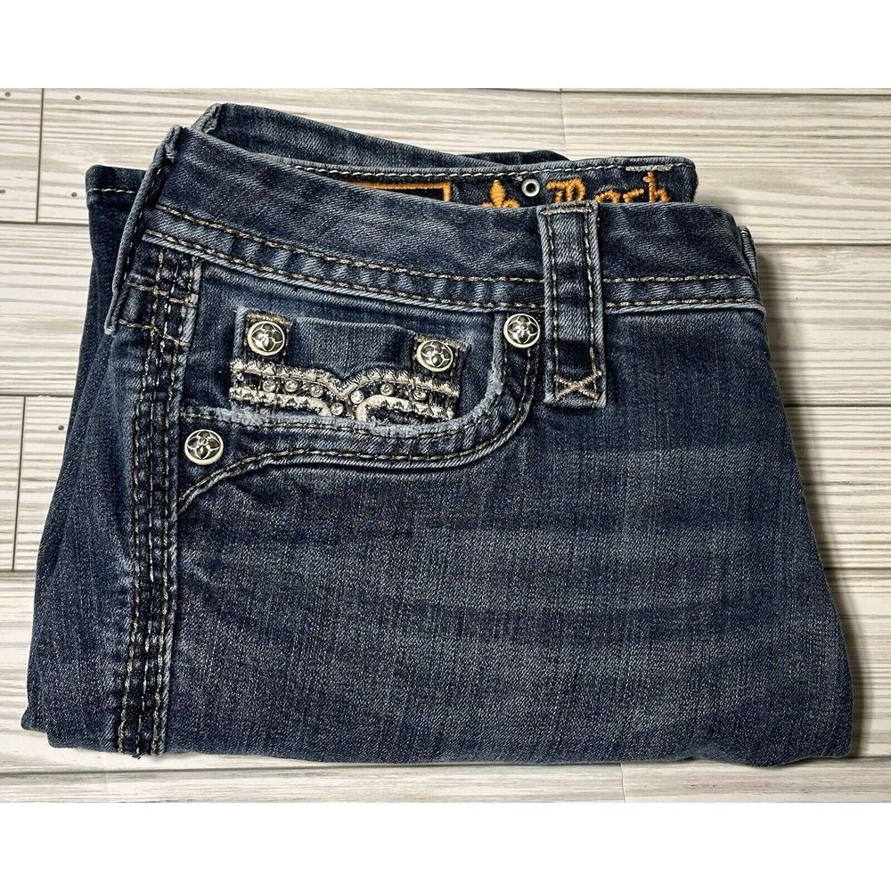 EUC Rock Revival Maisky Easy Stretch Cropped Jeans Capri Size‎ 28 Medium Wash